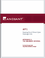 Mandiant APT1 samples categorized by malware families